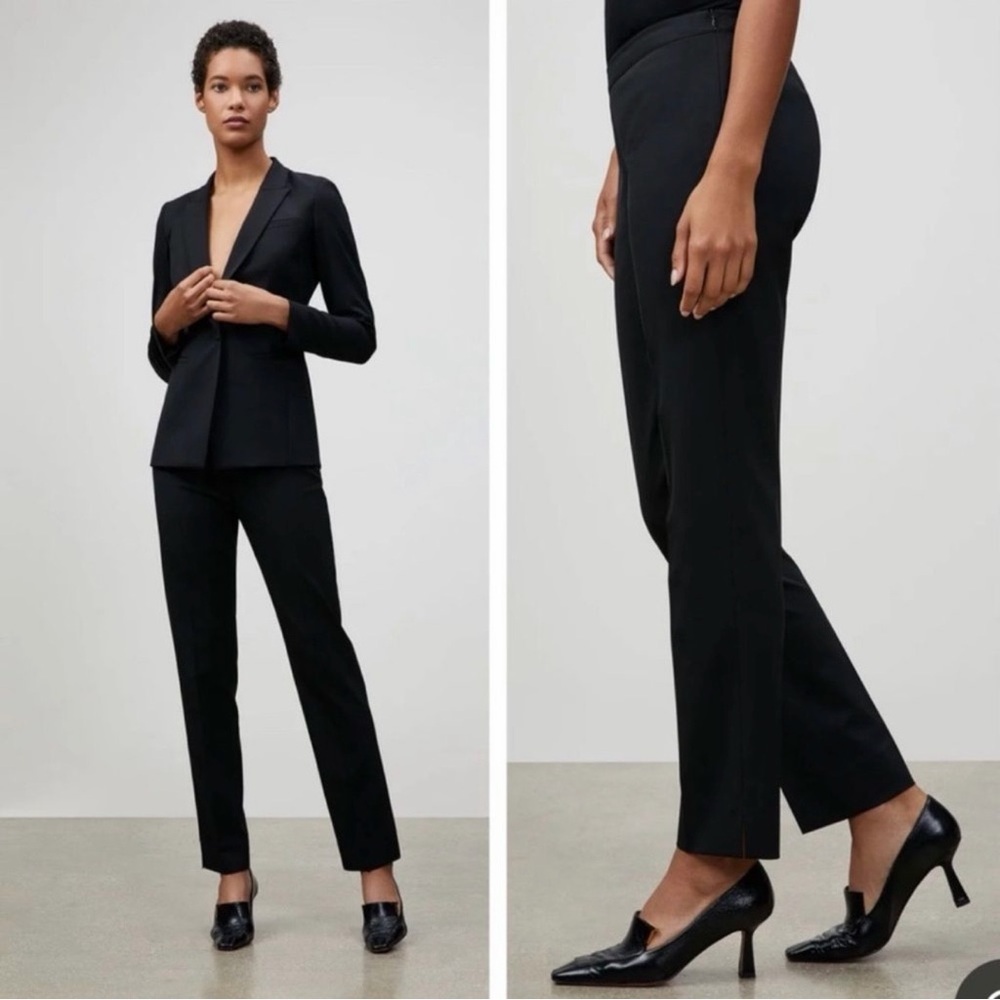 Lafayette 148 NY Women's Bleecker Wool-Elastane Blend Trouser Pant Black‎ 10